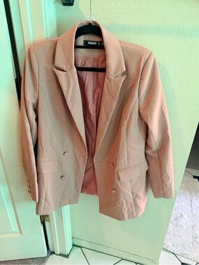 Missguided Pink Double-Breasted Tailored Blazer